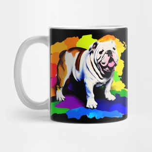 English Bulldog Rainbow Painting Mug